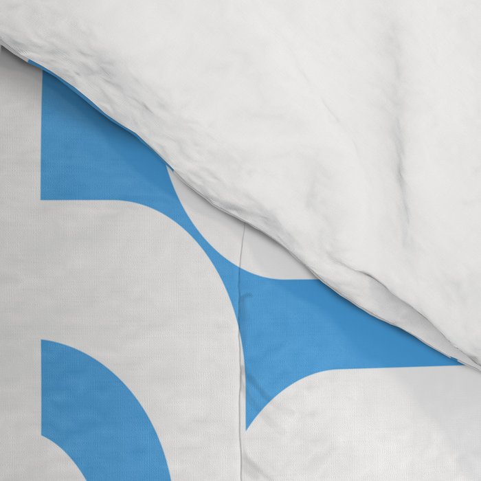 Mid Century Modern Loops Pop Blue and White Pattern Comforter Gallery Image 4