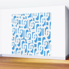 Mid Century Modern Loops Pop Blue and White Pattern Wall Mural Gallery Image 2