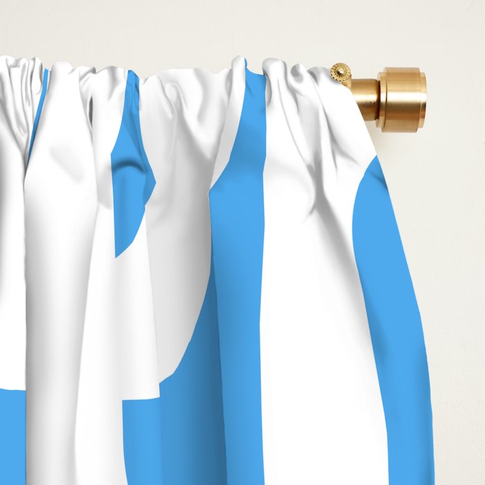 Mid Century Modern Loops Pop Blue and White Pattern Window Curtain Gallery Image 2