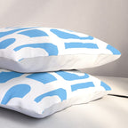 Mid Century Modern Loops Pop Blue and White Pattern Pillow Sham Gallery Image 3