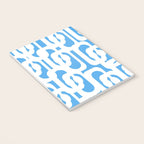 Mid Century Modern Loops Pop Blue and White Pattern Notebook Gallery Image 3