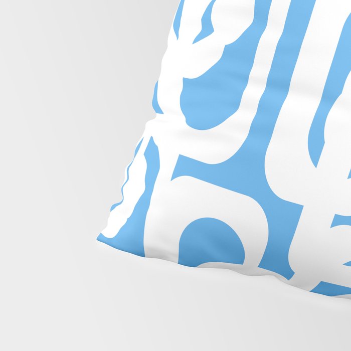 Mid Century Modern Loops Pop Blue and White Pattern Pillow Sham Gallery Image 4