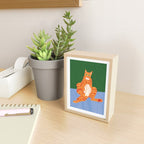 Chill Cat in Orange & Green Mini Art Print Gallery Image 2