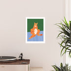 Chill Cat in Orange & Green Poster Gallery Image 2