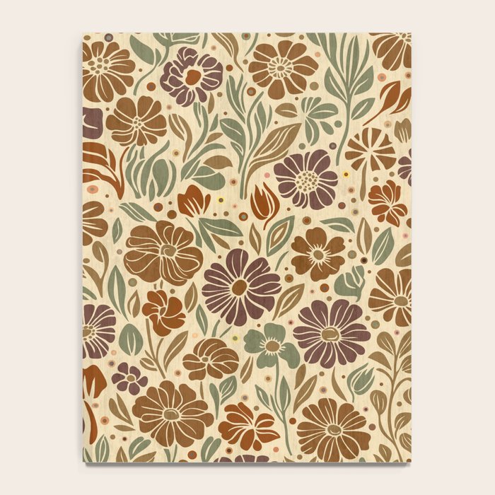 Eternal Summer Block Print Countryside Vibes Flower Earth Tones Notebook Gallery Image 4
