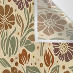 Eternal Summer Block Print Countryside Vibes Flower Earth Tones Wall Tapestry Gallery Image 3