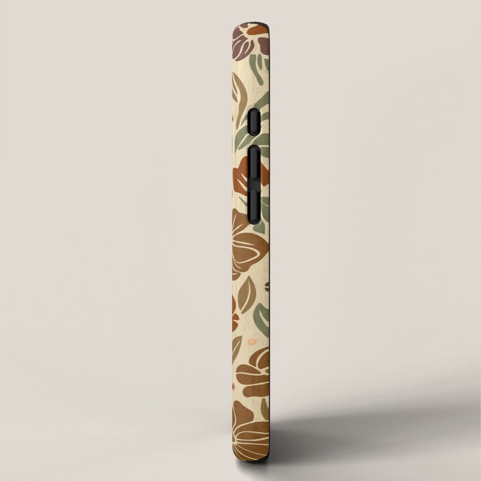 Eternal Summer Block Print Countryside Vibes Flower Earth Tones iPhone Case Gallery Image 2