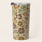 Eternal Summer Block Print Countryside Vibes Flower Earth Tones Travel Mug Gallery Image 3