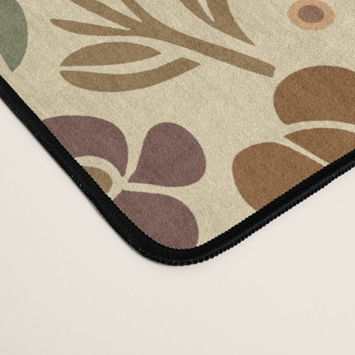 Eternal Summer Block Print Countryside Vibes Flower Earth Tones Desk Mat Gallery Image 4