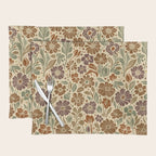Eternal Summer Block Print Countryside Vibes Flower Earth Tones Placemat Gallery Image 1