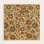 Eternal Summer Block Print Countryside Vibes Flower Earth Tones Wood Wall Art Gallery Image 1