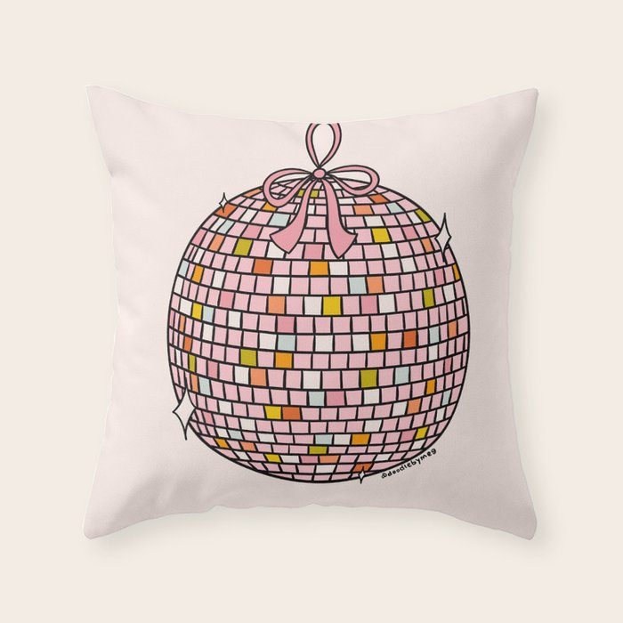 Bow Disco Ball Throw Pillow Gallery Image 6