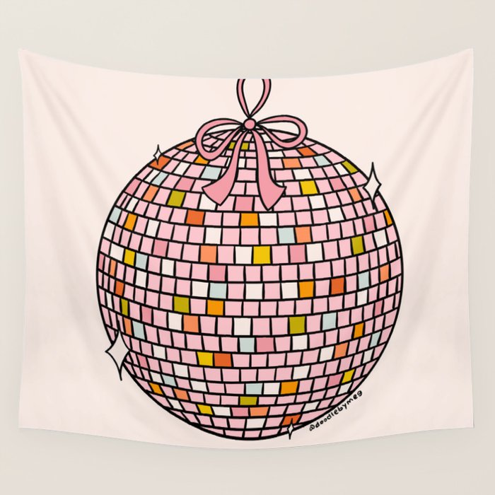 Bow Disco Ball Wall Tapestry Gallery Image 1