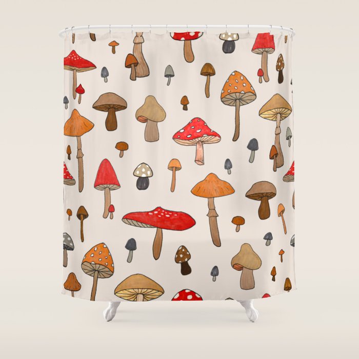 Mushroom Pattern Shower Curtain Gallery Image 1
