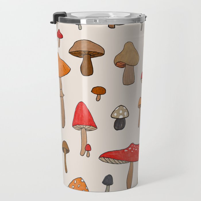 Mushroom Pattern Travel Mug Gallery Image 3