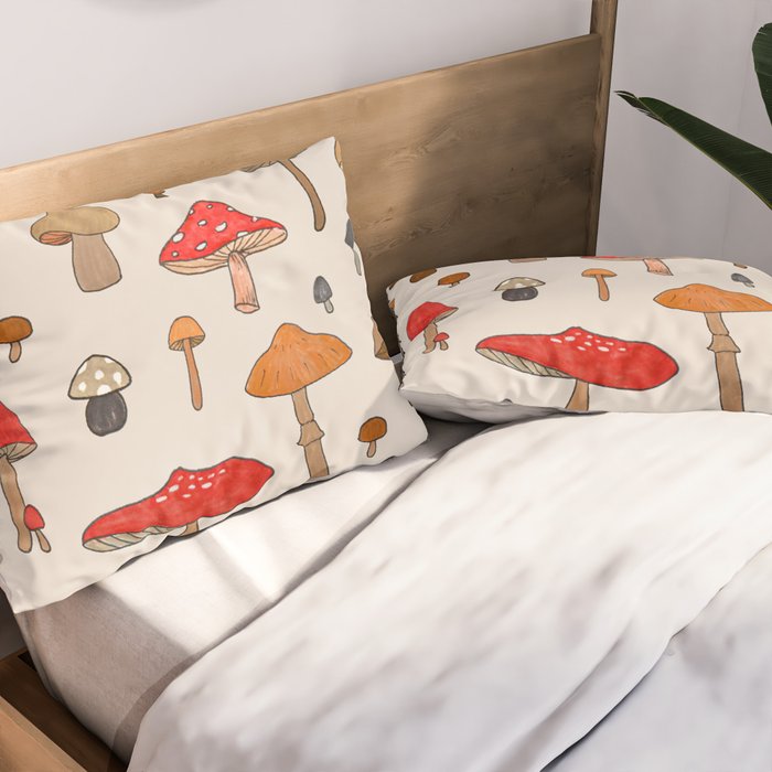 Mushroom Pattern Pillow Sham Gallery Image 2