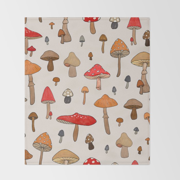 Mushroom Pattern Throw Blanket Gallery Image 2