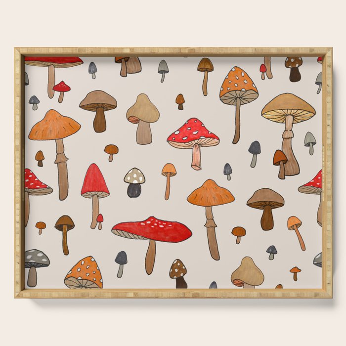 Mushroom Pattern Serving Tray Gallery Image 1