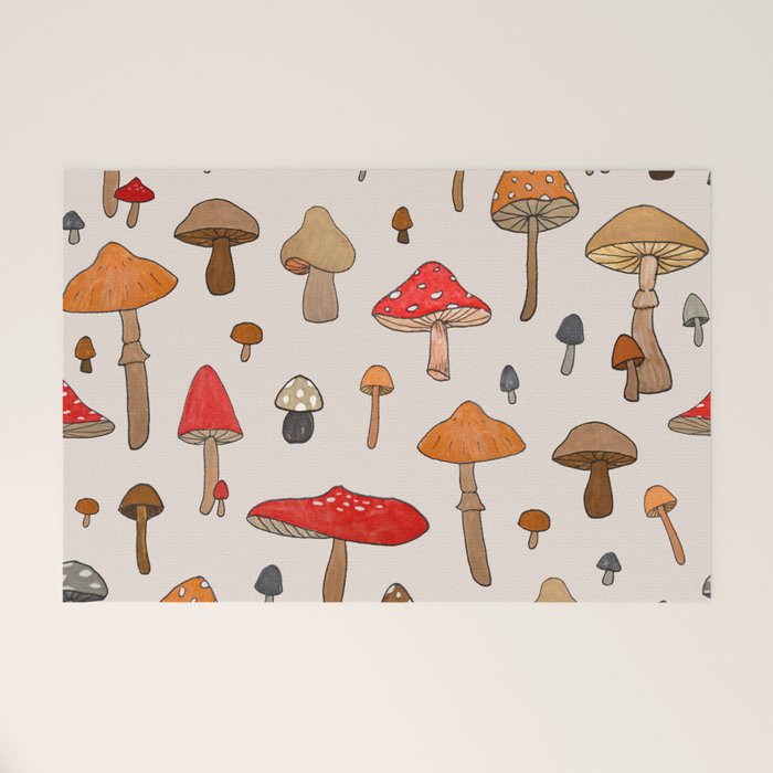 Mushroom Pattern Welcome Mat Gallery Image 1