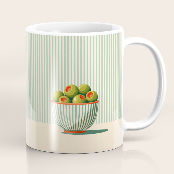 Retro Olive Bowl Illustration Coffee Mug Gallery Image 1