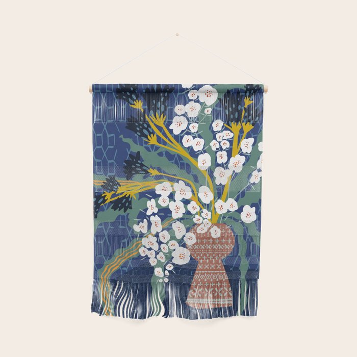 Matisse Flower Vase modern Illustration denim Wall Hanging Gallery Image 1