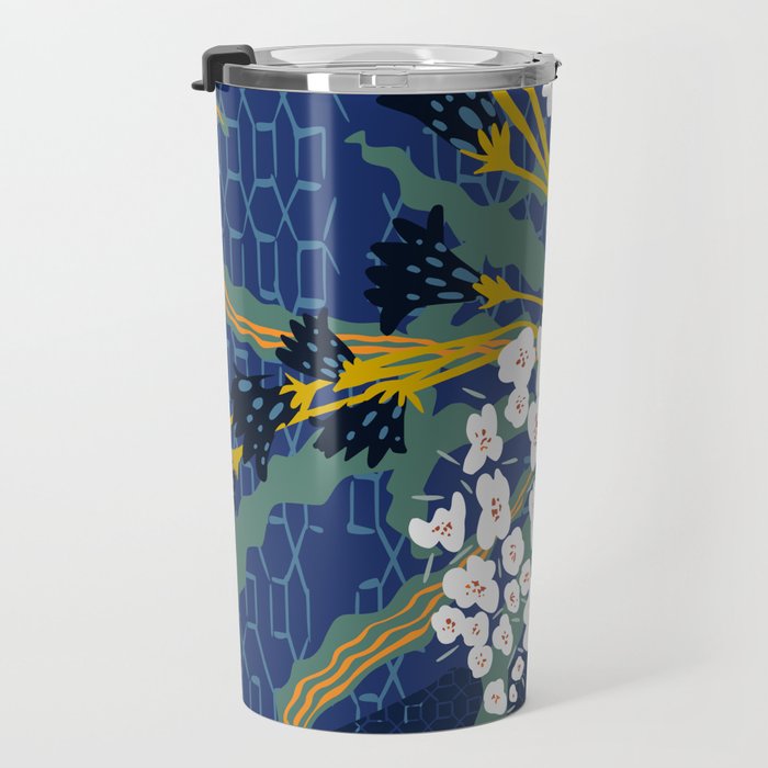 Matisse Flower Vase modern Illustration denim Travel Mug Gallery Image 3