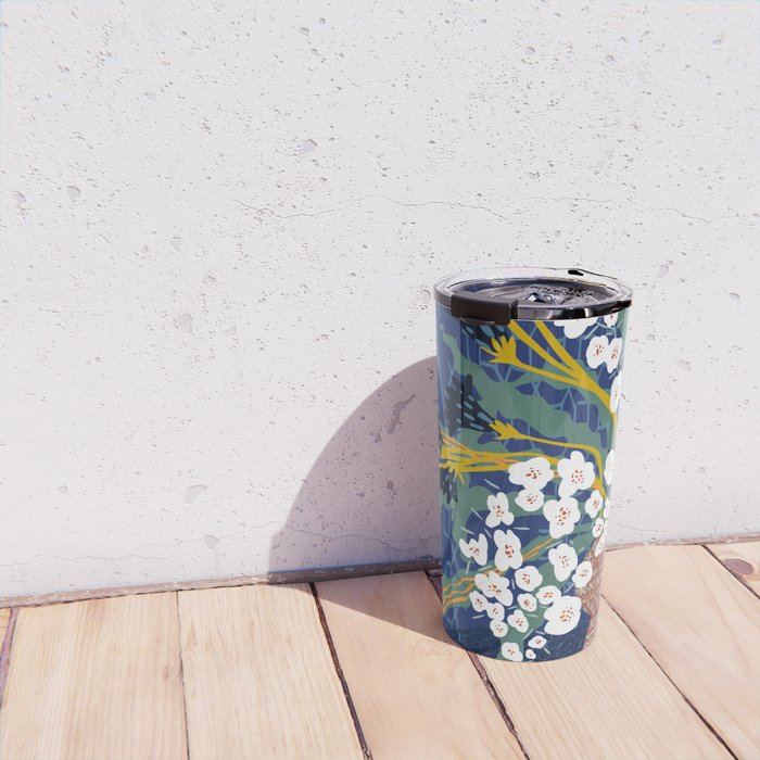 Matisse Flower Vase modern Illustration denim Travel Mug Gallery Image 4