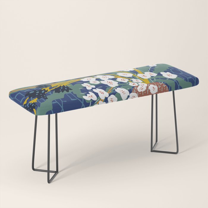 Matisse Flower Vase modern Illustration denim Bench Gallery Image 1