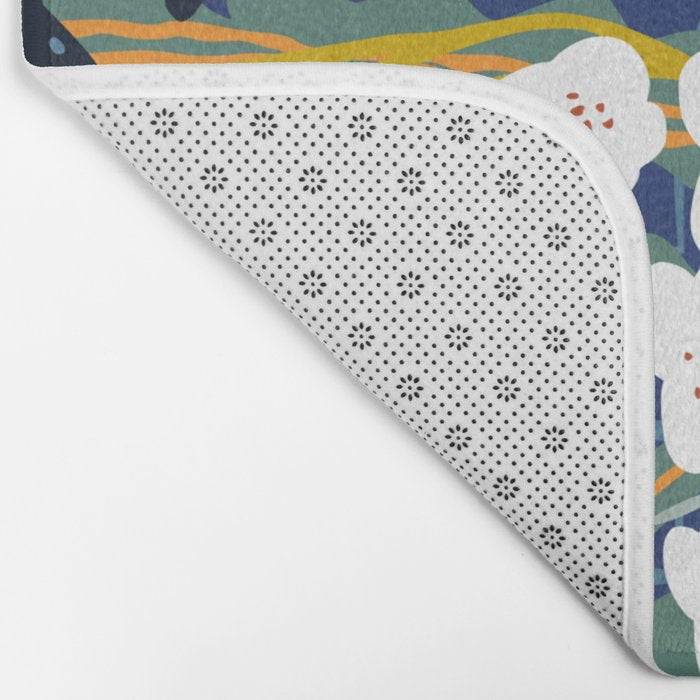 Matisse Flower Vase modern Illustration denim Bath Mat Gallery Image 2