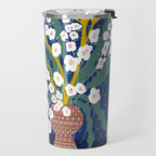 Matisse Flower Vase modern Illustration denim Travel Mug Gallery Image 2