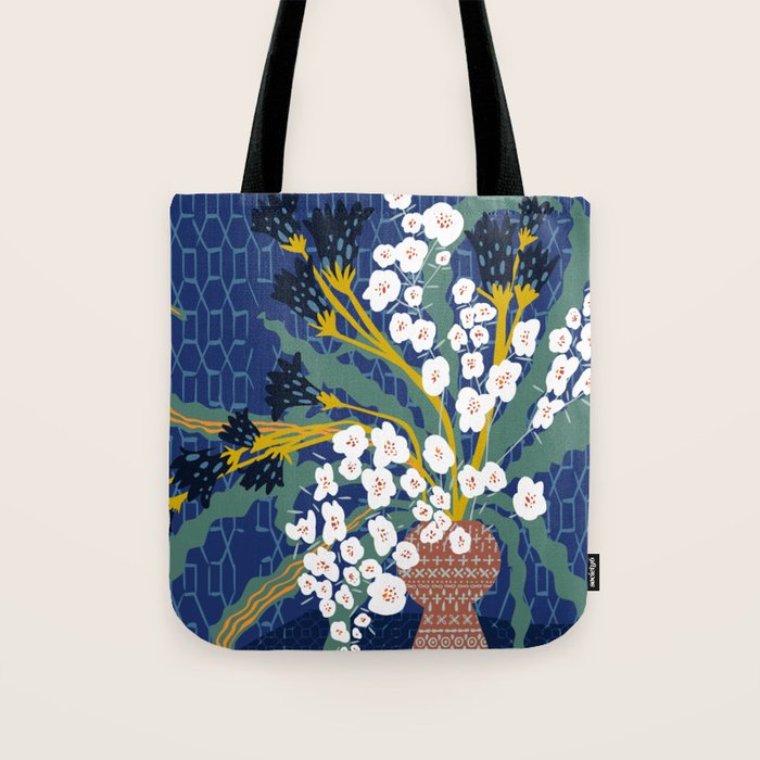 Matisse Flower Vase modern Illustration denim Tote Bag Gallery Image 1
