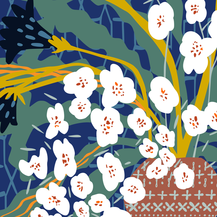 Matisse Flower Vase modern Illustration denim Coffee Mug Gallery Image 2