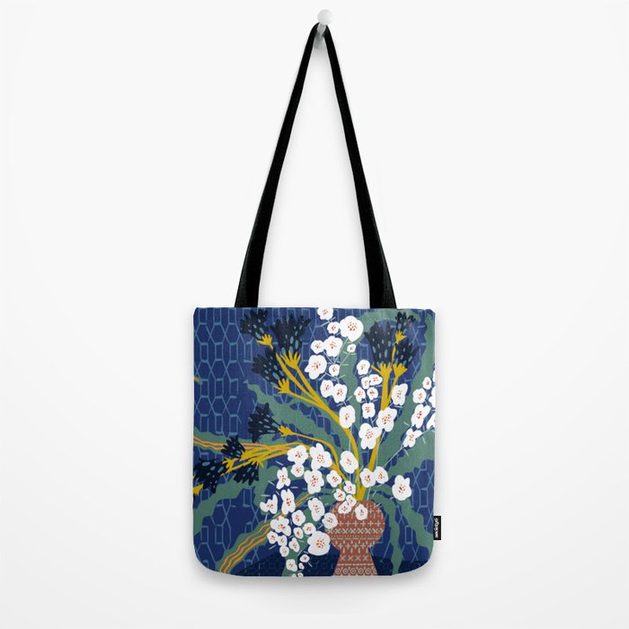 Matisse Flower Vase modern Illustration denim Tote Bag Gallery Image 2