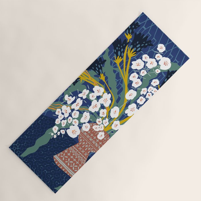 Matisse Flower Vase modern Illustration denim Yoga Mat Gallery Image 1