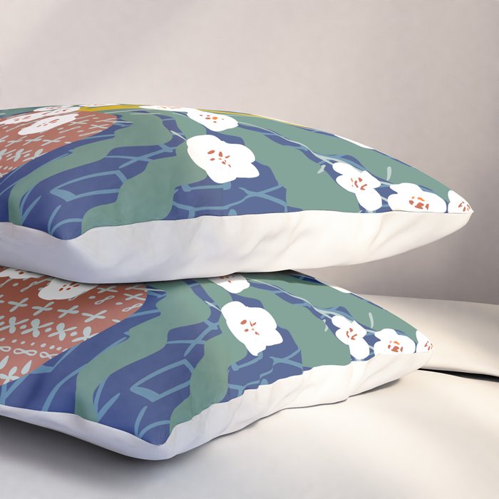 Matisse Flower Vase modern Illustration denim Pillow Sham Gallery Image 3