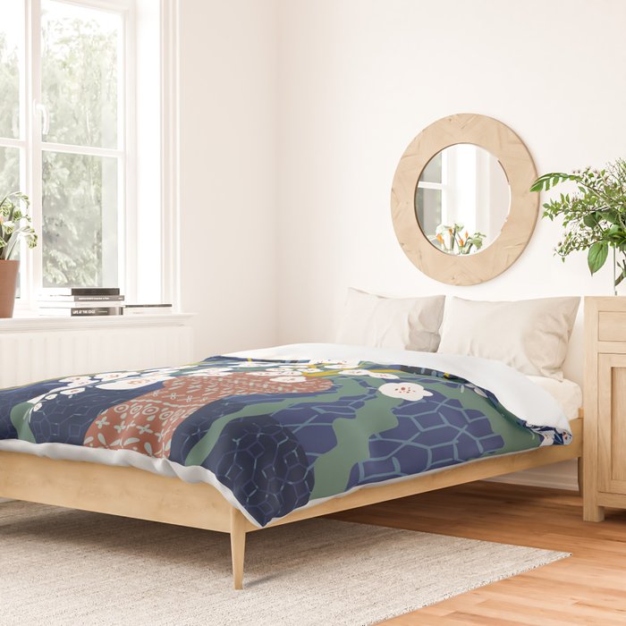 Matisse Flower Vase modern Illustration denim Duvet Cover Gallery Image 2