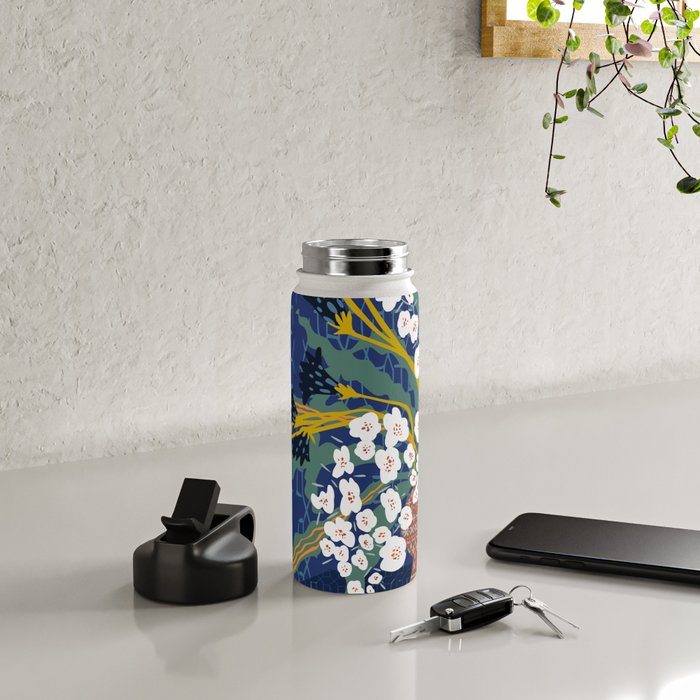 Matisse Flower Vase modern Illustration denim Water Bottle Gallery Image 4
