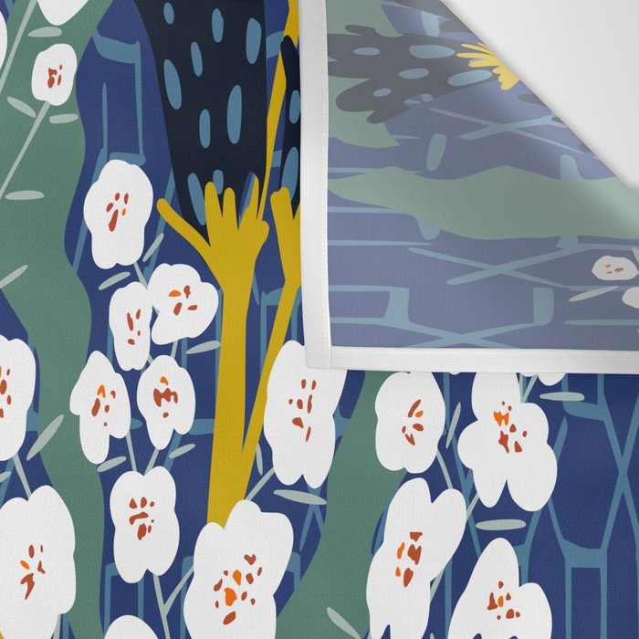 Matisse Flower Vase modern Illustration denim Wall Tapestry Gallery Image 3