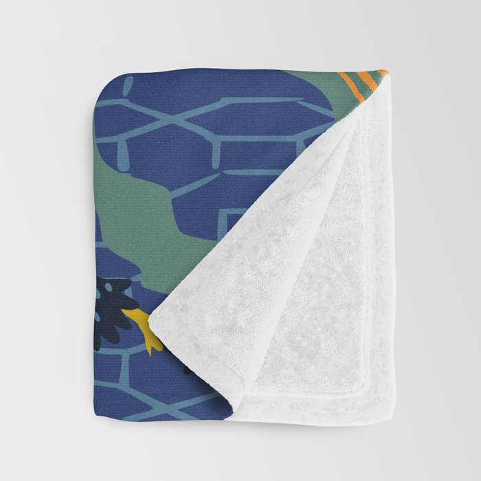 Matisse Flower Vase modern Illustration denim Throw Blanket Gallery Image 3