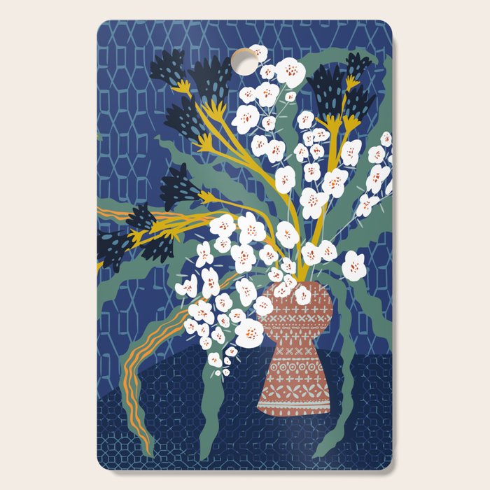 Matisse Flower Vase modern Illustration denim Cutting Board Gallery Image 1
