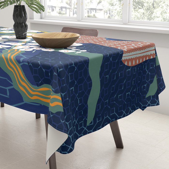 Matisse Flower Vase modern Illustration denim Tablecloth Gallery Image 3