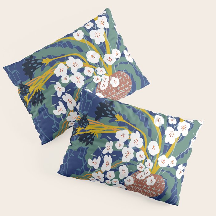 Matisse Flower Vase modern Illustration denim Pillow Sham Gallery Image 3