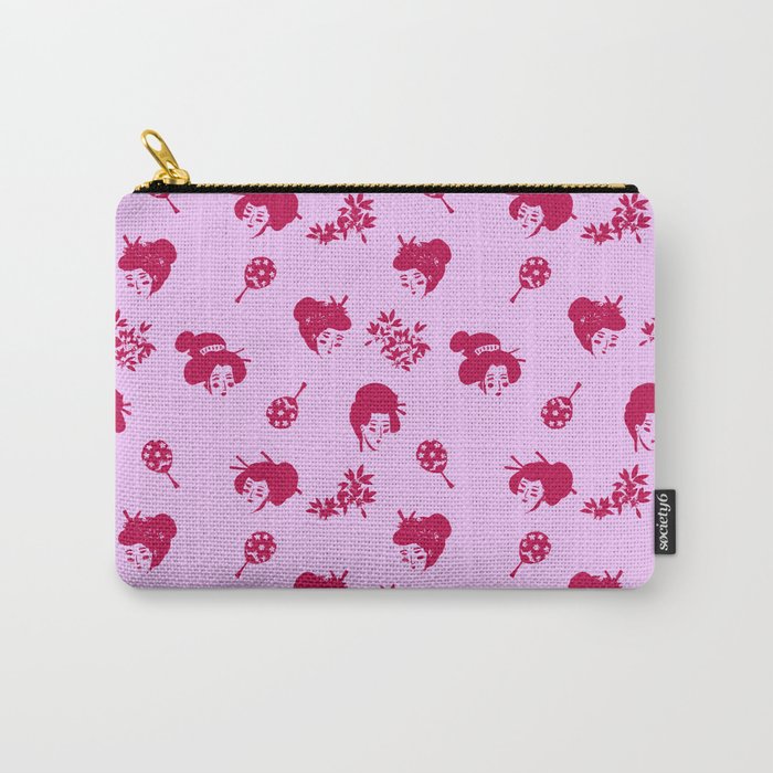 Red and pink Japanese pattern Carry All Pouch Gallery Image 1