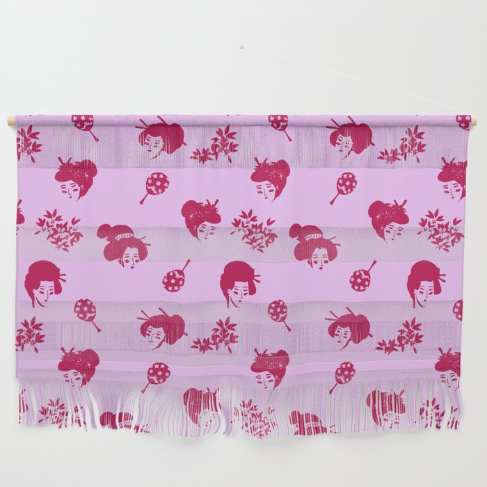 Red and pink Japanese pattern Wall Hanging Gallery Image 1