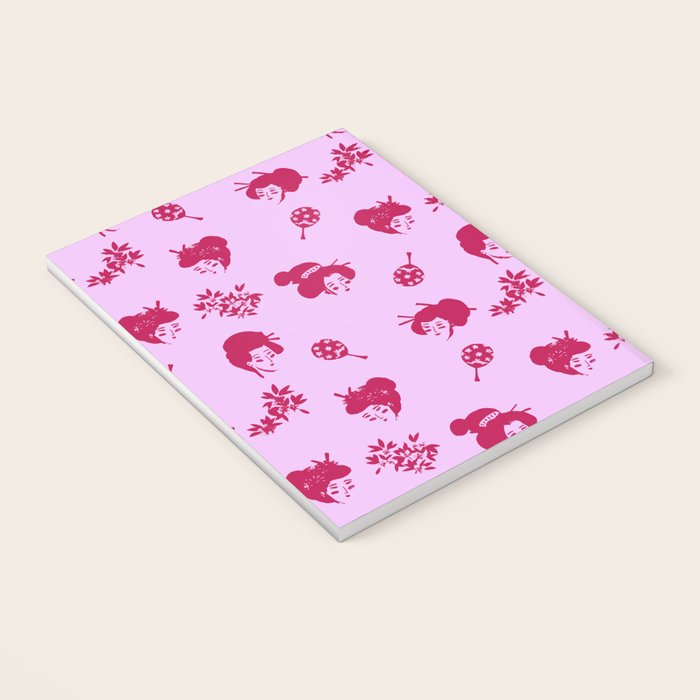 Red and pink Japanese pattern Notebook Gallery Image 3