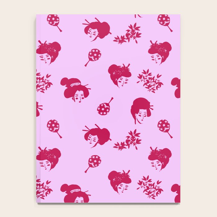 Red and pink Japanese pattern Notebook Gallery Image 4