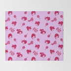 Red and pink Japanese pattern Throw Blanket Gallery Image 2