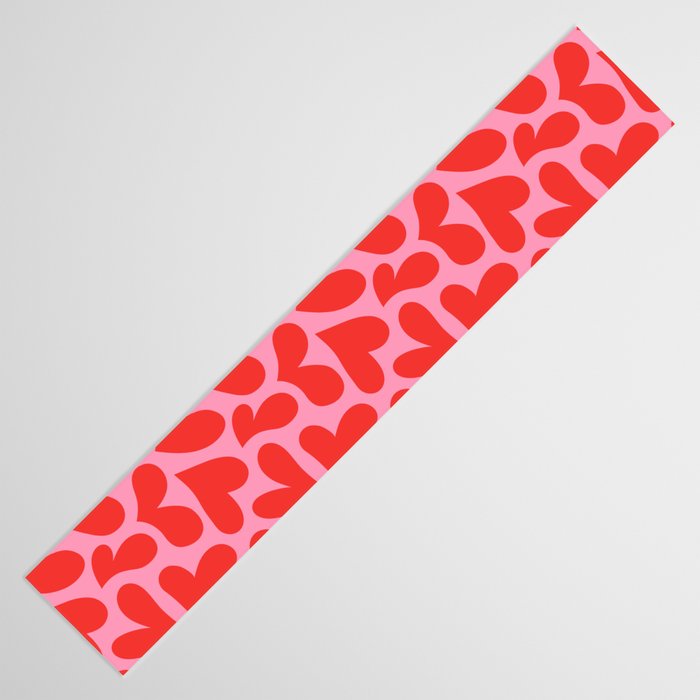 Retro red love heart shape pattern Table Runner Gallery Image 3