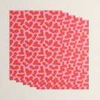 Retro red love heart shape pattern Wrapping Paper Gallery Image 3