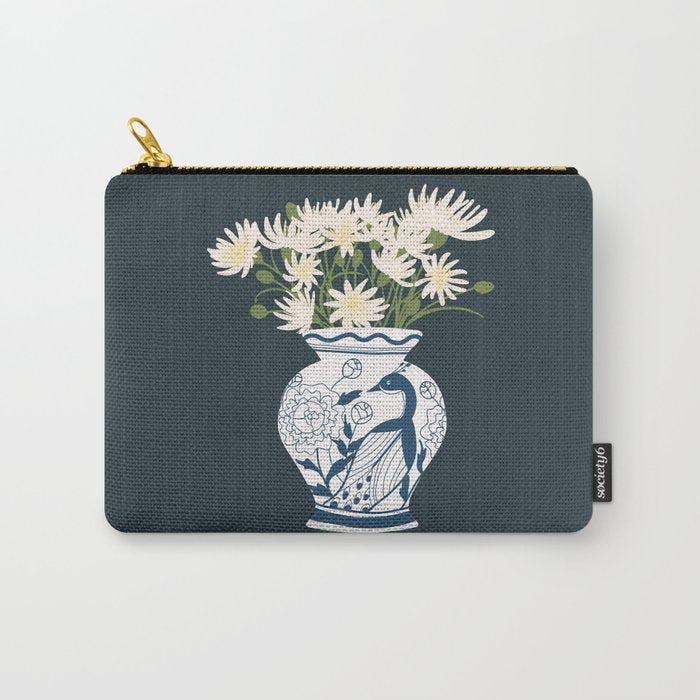 Vase no. 6 with Peacock  Carry All Pouch Gallery Image 1